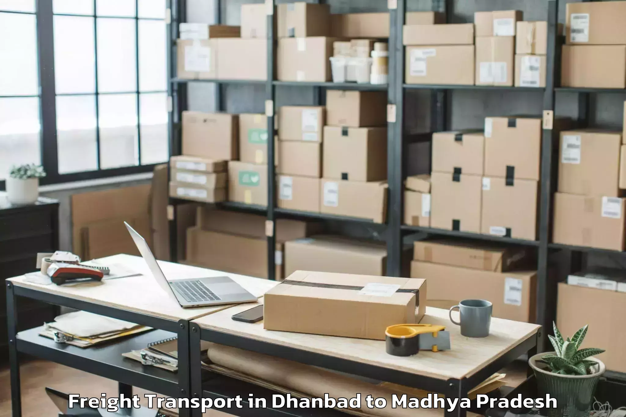 Book Dhanbad to Malwanchal University Indore Freight Transport Online